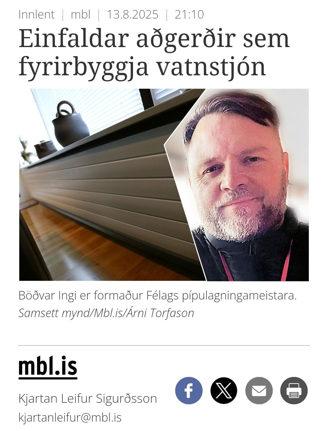 Einfaldar aðgerðir sem fyrirbyggja vatnstjón
